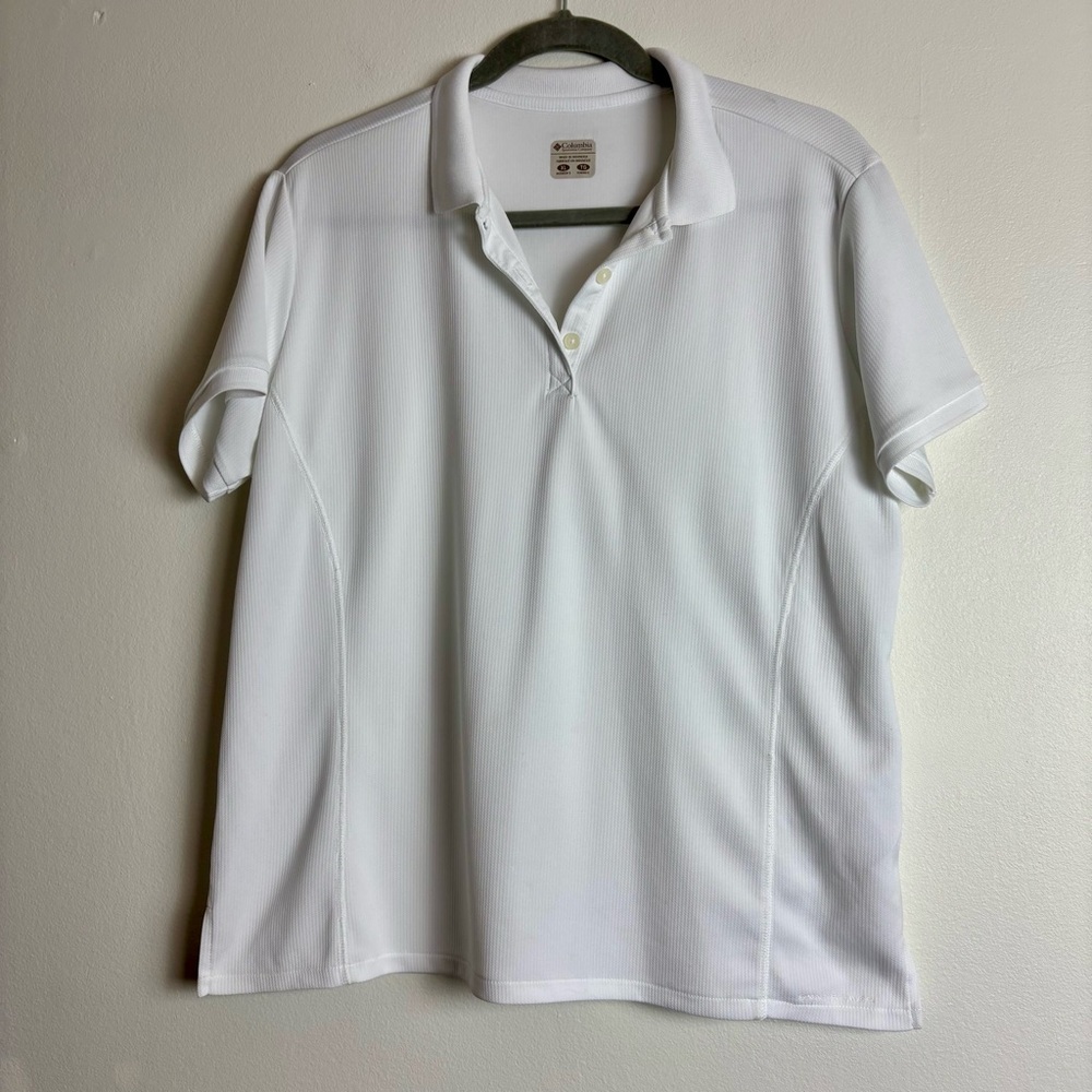 Columbia PFG women’s short sleeve polo style outdoor shirt XL white